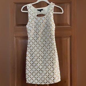 White and Gold Sequin Dress. Never worn.